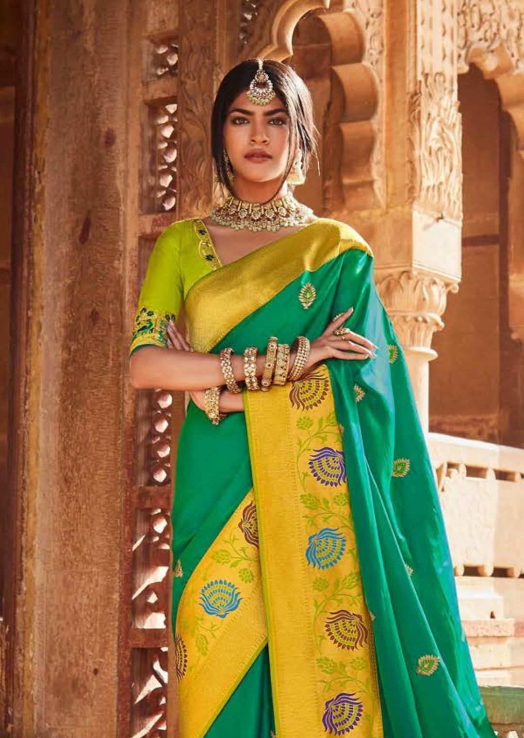 Buy Gold Yellow Designer Banarasi Saree online-Karagiri – Karagiri Global