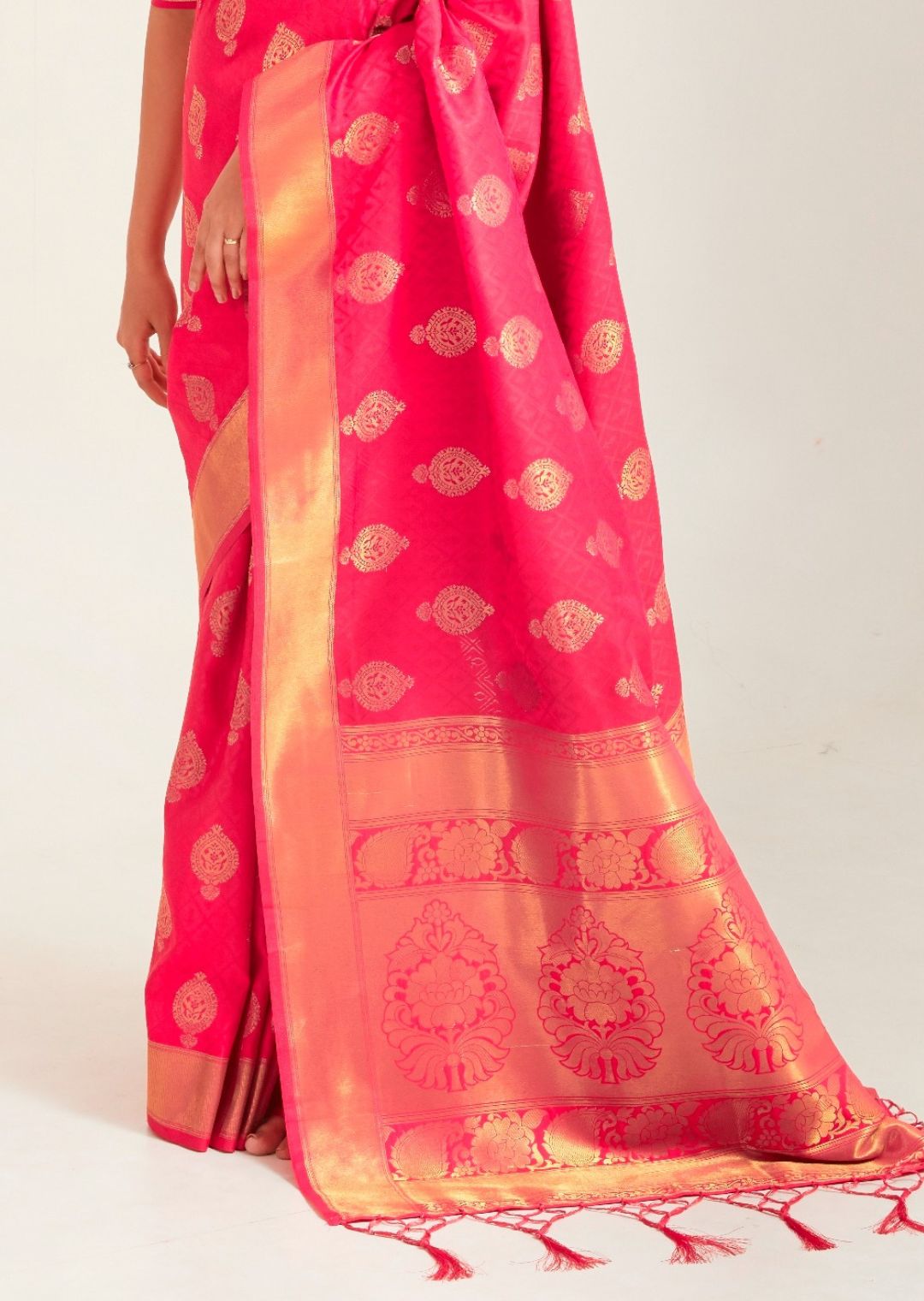 Crimson Red Zari Woven Banarasi Silk Saree