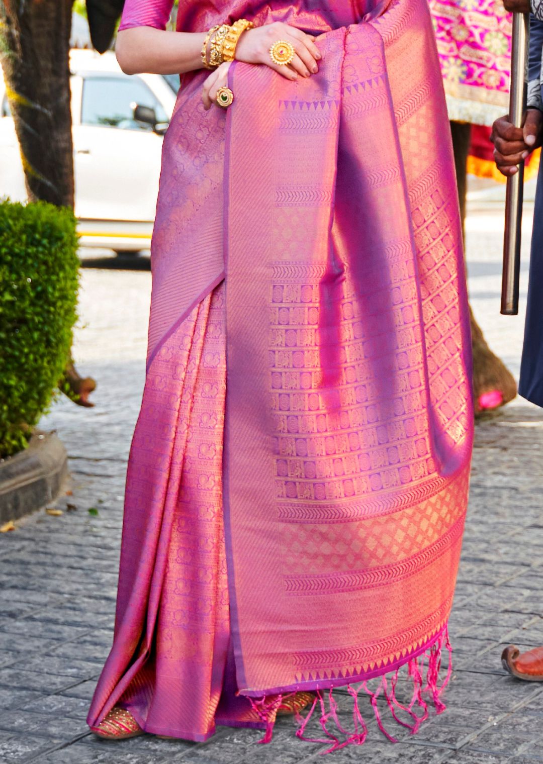 Magenta Purple Hand Woven Kanjivaram Silk Saree