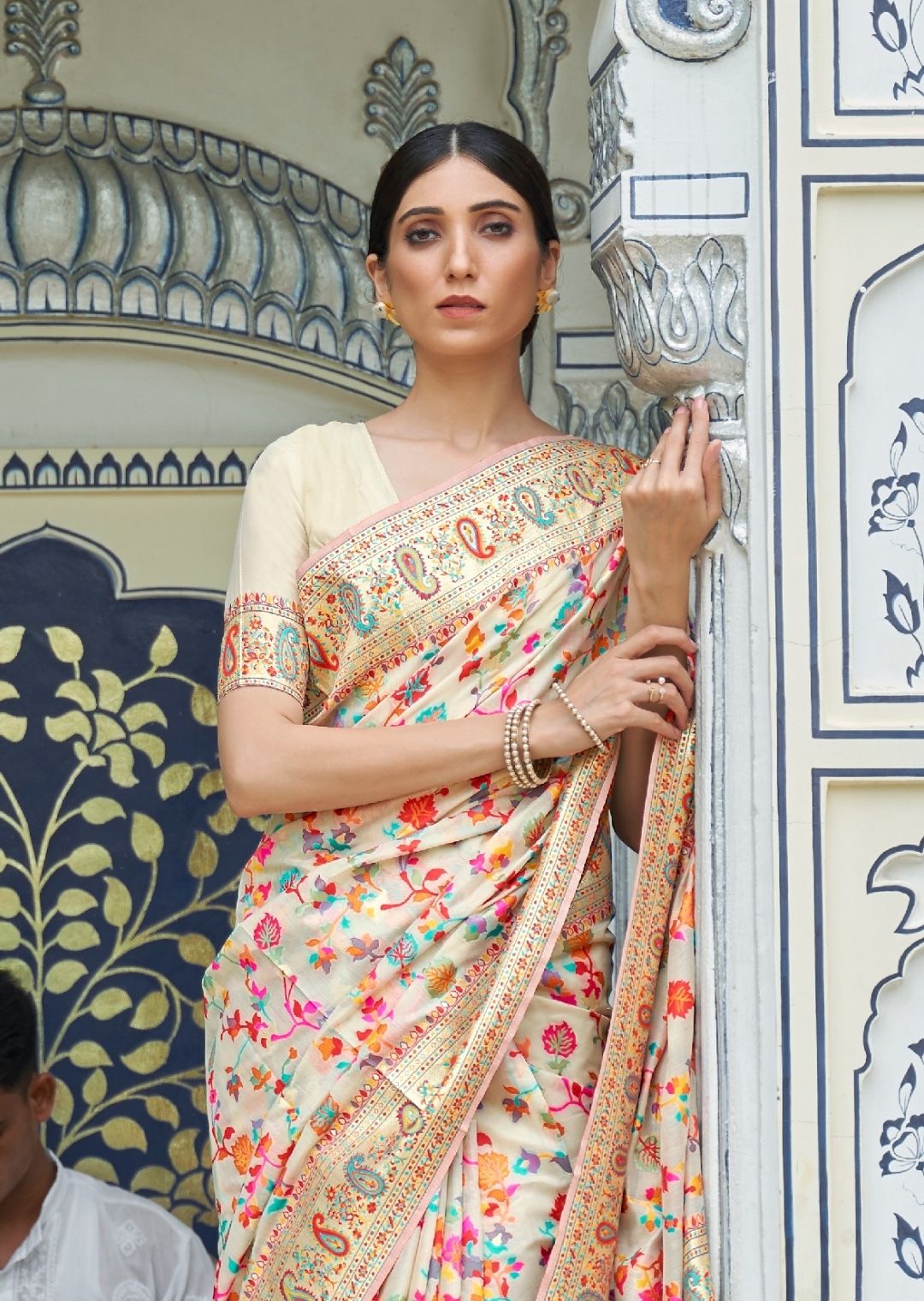 Baby Pink Kashmiri Handloom Silk Saree – Bahuji - Online Fashion &  Lifestyle Store