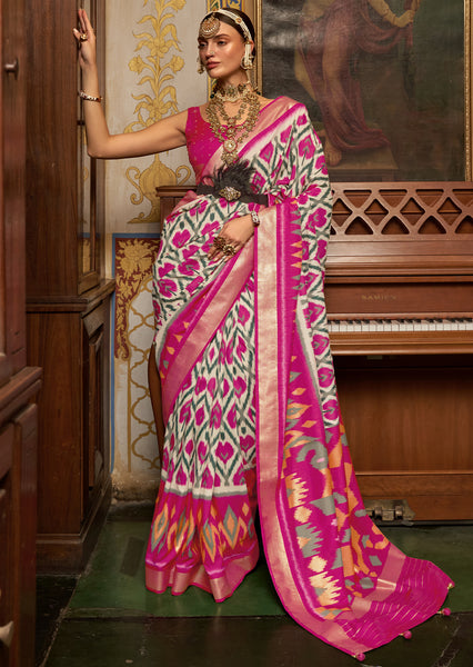 Magenta Pink Patola Saree – RawaazFashion