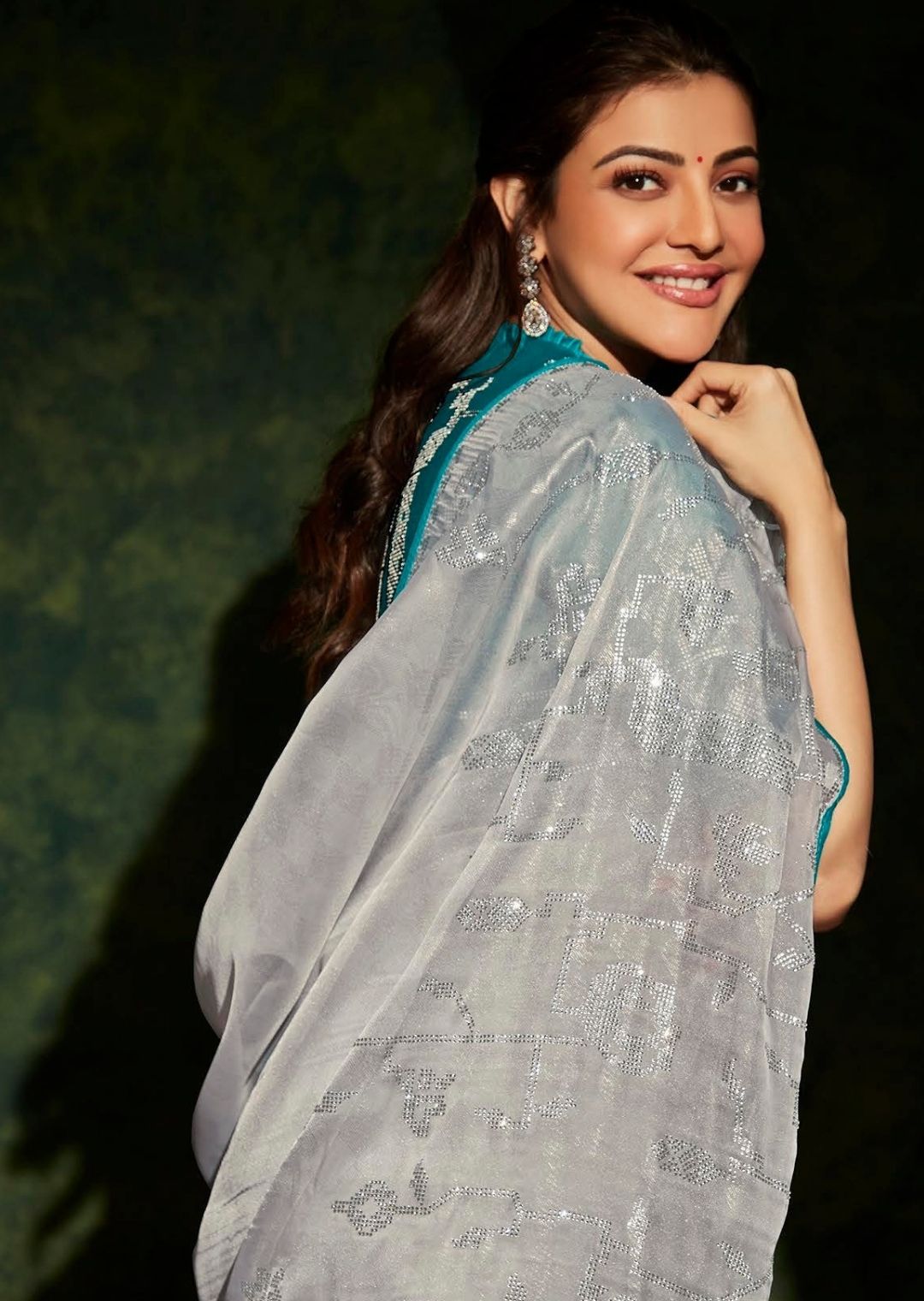 Silver White Woven Celebrities Exclusive Designer Saree with Embroidered Silk Blouse