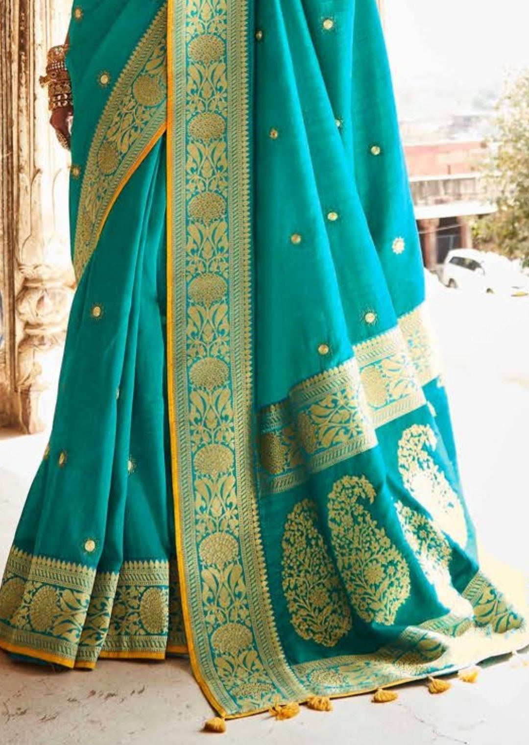 Blue Woven Traditional Banarasi Silk Saree