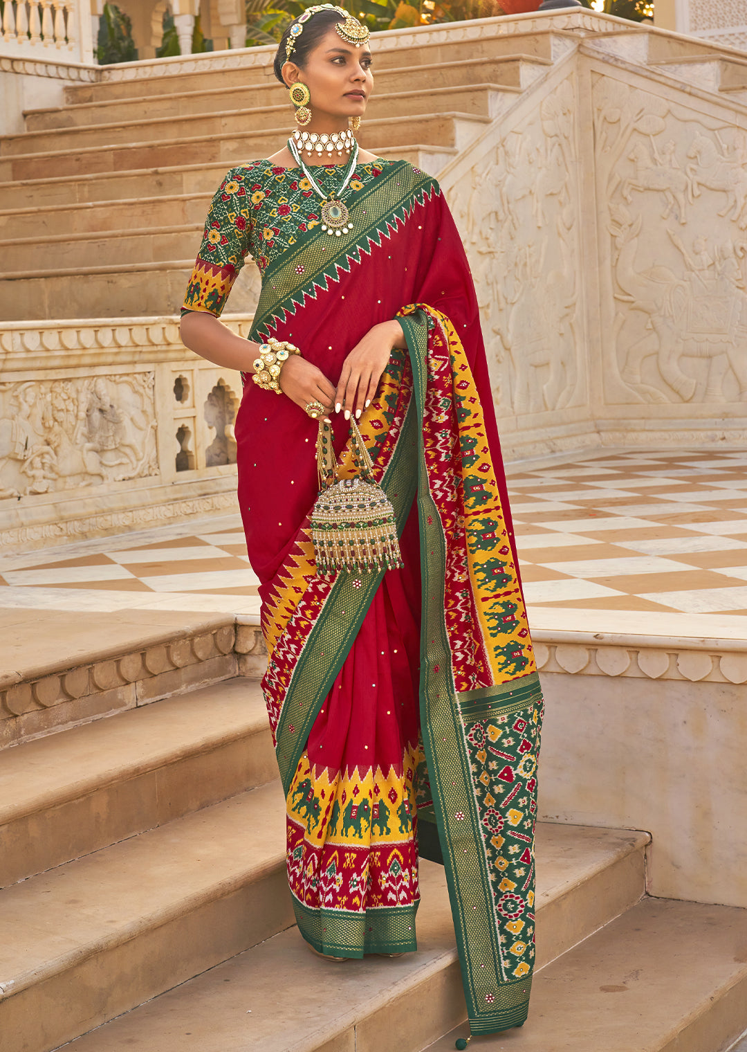 Designer khatli work Banarasi Semi silk sarees 19056N – Griiham