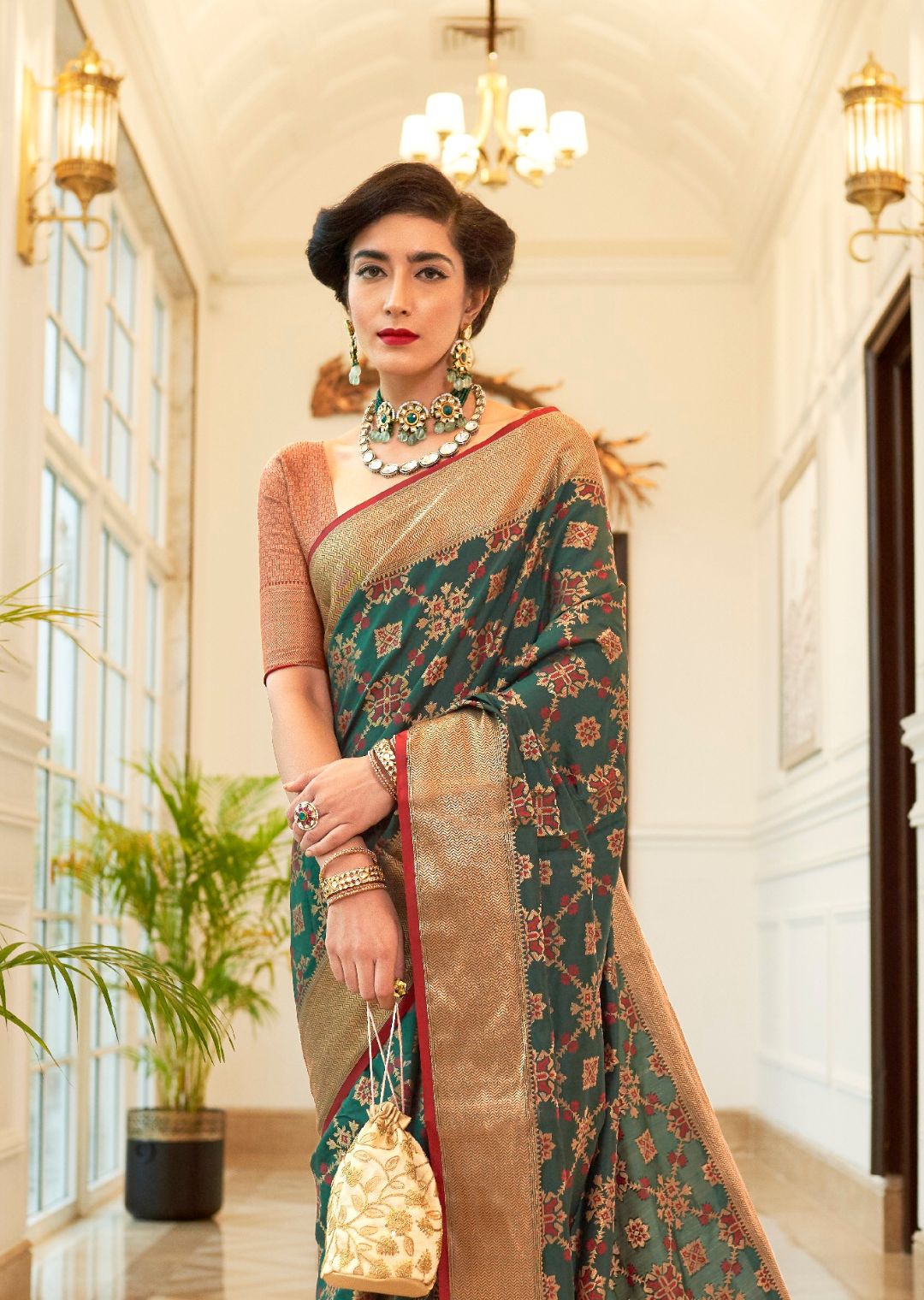 Green Woven Traditional Patola Silk Saree