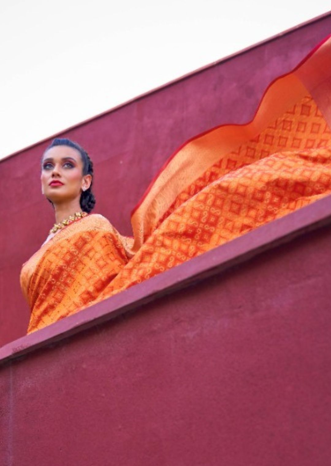 Mustard Yellow Woven Traditional Patola Silk Saree