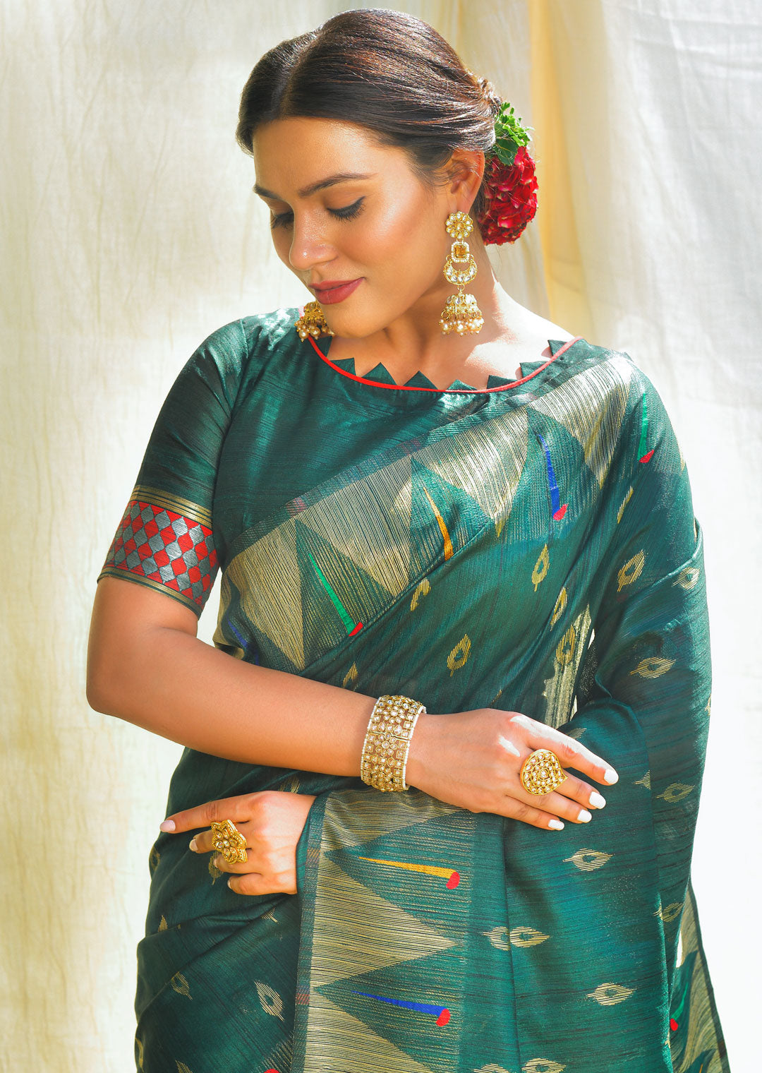 GREEN ZARI WOVEN TRADITIONAL PAITHANI SILK SAREE