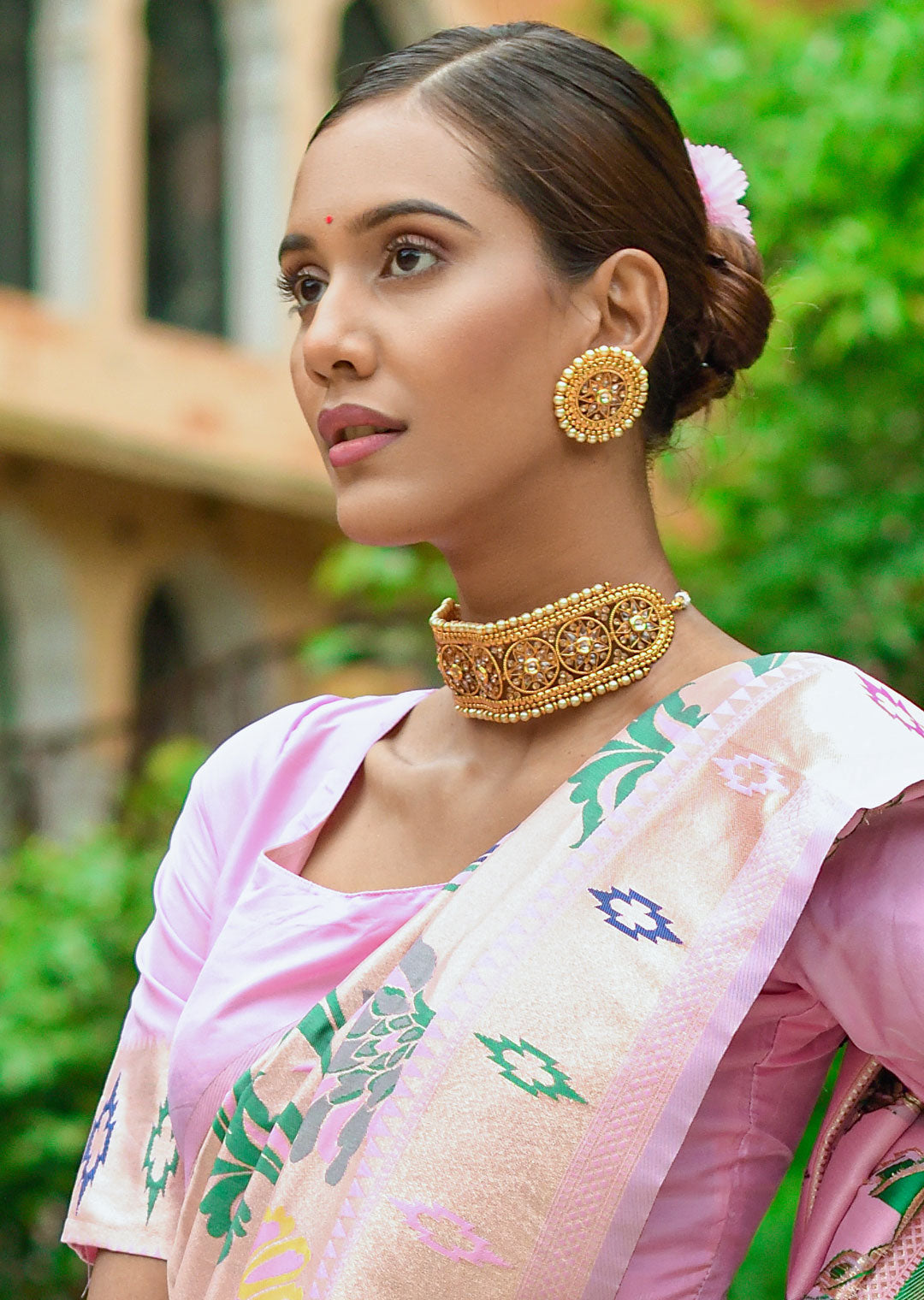 CARNATION PINK ZARI WOVEN TRADITIONAL PAITHANI SILK SAREE