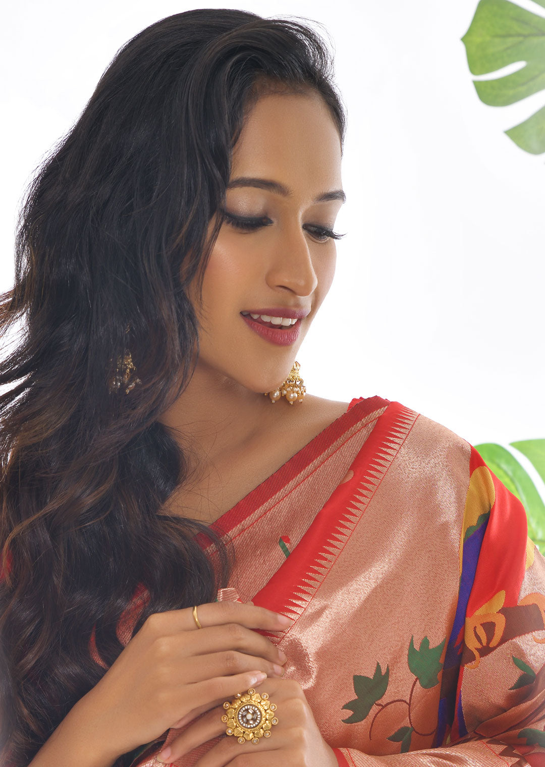 RED ZARI WOVEN TRADITIONAL PAITHANI SILK SAREE