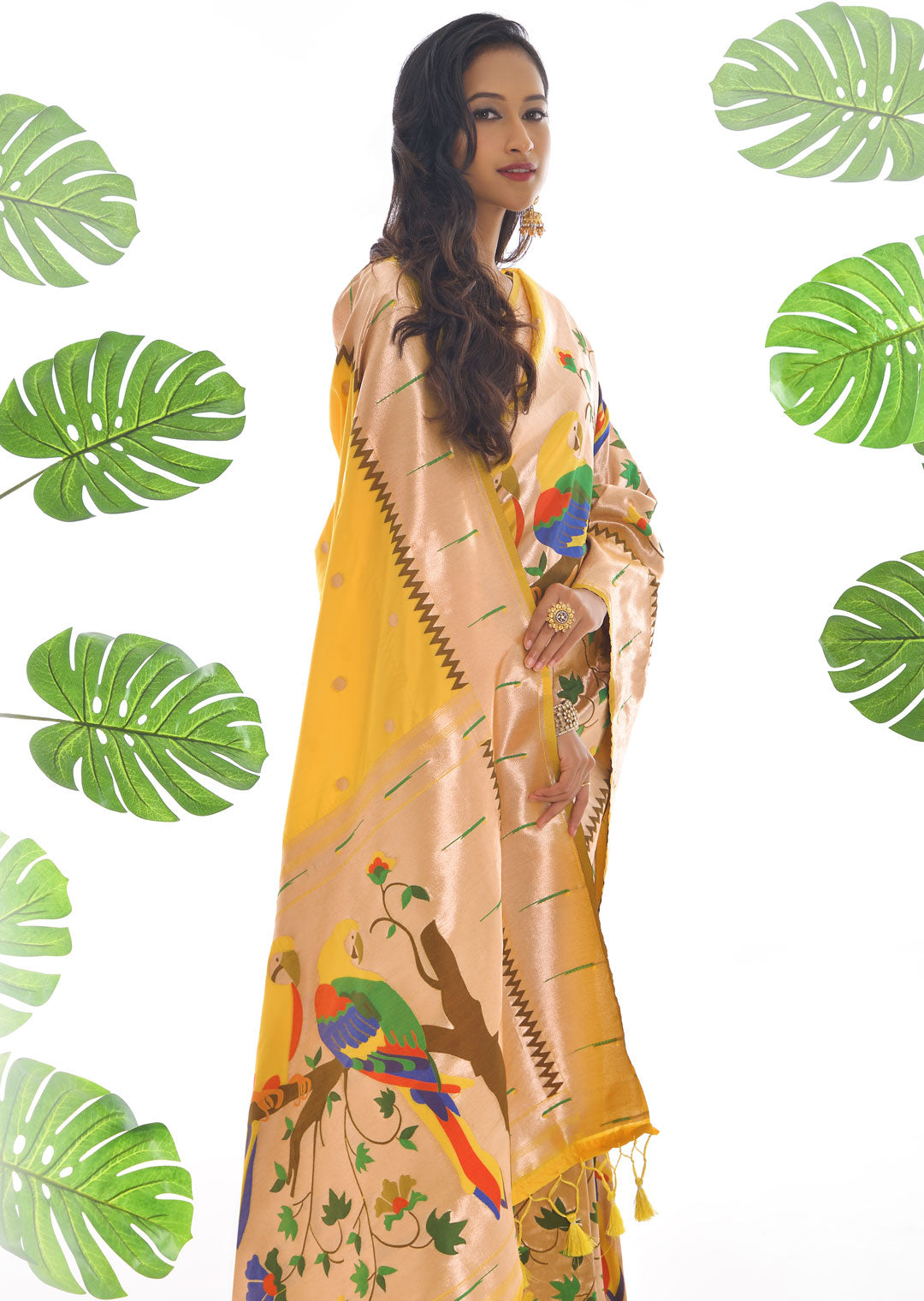 ROYAL YELLOW ZARI WOVEN TRADITIONAL PAITHANI SILK SAREE