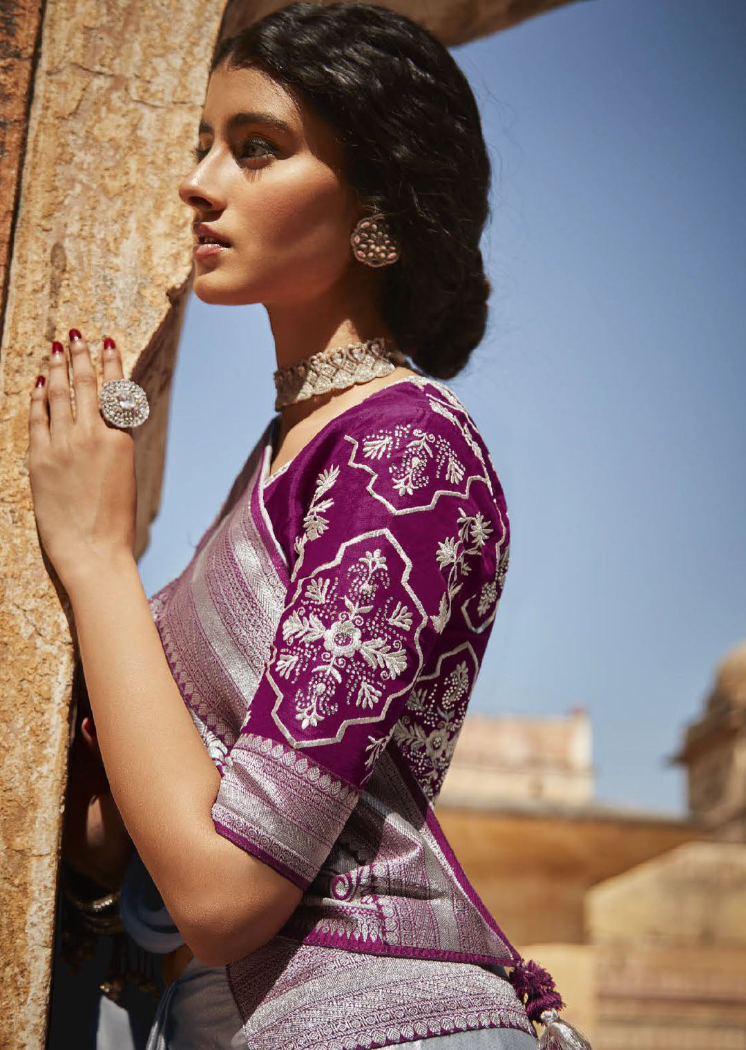 Designer saree clearance with designer blouse