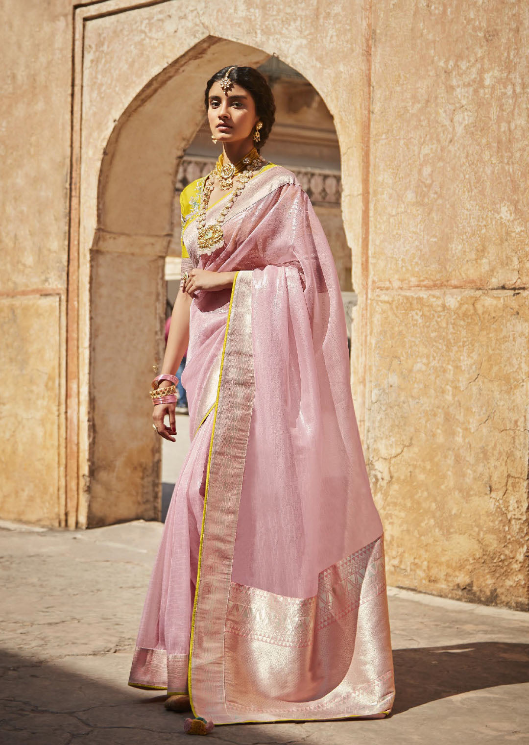Light Pink Saree Sari With Stitched Blouse Ready to Wear Silk Saree Indian  Wedding Saree Designer Traditional Saree Banarasi Saree, RR-092 - Etsy